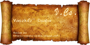 Vaszkó Csaba névjegykártya