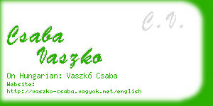 csaba vaszko business card
